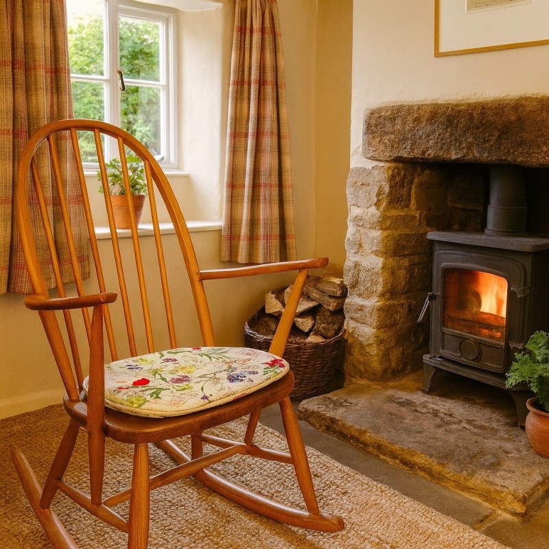 Classic Floral Spindle Seat Pads | Coloured Flowery Spindle Chair Pads