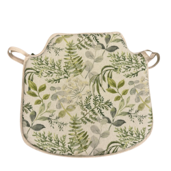 Green & Grey Floral Spindle Seat Pads | Green Leafed Spindle Chair Pads