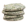 Green & Grey Floral Spindle Seat Pads | Green Leafed Spindle Chair Pads