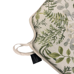 Green & Grey Floral Spindle Seat Pads | Green Leafed Spindle Chair Pads
