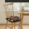 Black Fruits Tapestry Spindle Seat Pad | Fruit Design Spindle Chair Pad