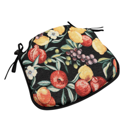 Coussin de chaise à fuseaux à motif de fruits noirs | Coussin de chaise à fuseaux à motif de fruits