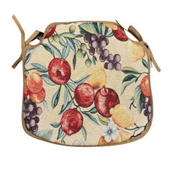 Natural Fruits Tapestry Spindle Seat Pads | Fruit Design Chair Pads |