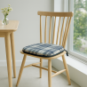 Coussins de chaise à fuseaux Highland Check Denim | Coussins de chaise à fuseaux à carreaux