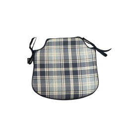 Coussins de chaise à fuseaux Highland Check Denim | Coussins de chaise à fuseaux à carreaux