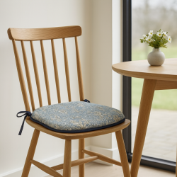 Snakeshead Denim Spindle Seat Pad | Blue Patterned Spindle Chair Pads