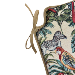 Natural Rainforest Tapestry Spindle Seat Pad | Spindle Shaped Chair Pad