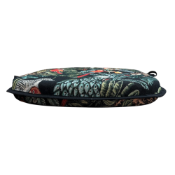 Coussin de chaise à fuseaux en tapisserie Forêt tropicale noire | Coussin de chaise à fuseaux en tapisserie