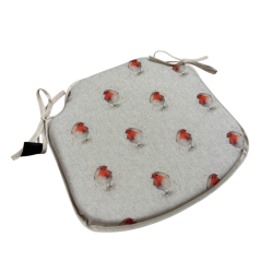 Red Robin Spindle Shaped Seat Pads | Robin Print Spindle Chair Pads |
