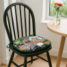 Printed Velvet Spindle Seat Pads  | Modern Velvet Spindle Chair Pads