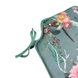 Velvet Chinoiserie Spindle Seat Pads  | Luxury Printed Velvet Seat Pads