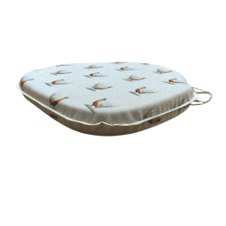 Spindle Shaped Pheasant Seat Pads | Pheasant Print Spindle Chair Pads