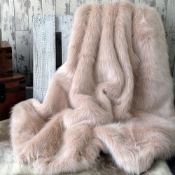 CLEARANCE! Candyfloss Faux Fur Throw | Baby Pink Long-Haired Fur Throw