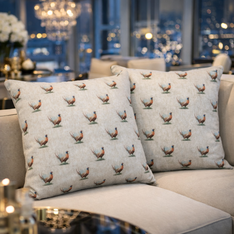 Small Pheasant Cushions | Country Cushions | Pheasant Print Pillows