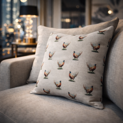 Petits coussins à motif faisan | Coussins champêtres | Coussins imprimés faisan