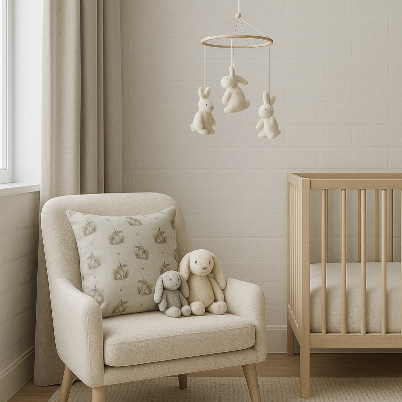 Coussins à petits motifs de lapins | Coussins lapins | Oreillers à motifs de lapins