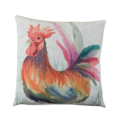 Grand coussin réversible coq | Coussin réversible | Coussin coq