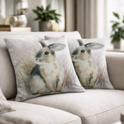 Large Rabbit Reversible Cushion | Reversible Cushions | Rabbit Cushion