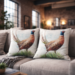 Large Pheasant Reversible Cushion | Reversible Cushion | Pheasant Cushion