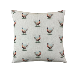 Grand coussin réversible motif faisan | Coussin réversible | Coussin motif faisan