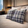 Highland-Karo-Denim-Kissen | Blau karierte Kissen | Tartan-Kissen