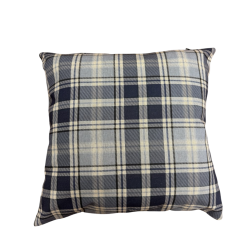 Highland-Karo-Denim-Kissen | Blau karierte Kissen | Tartan-Kissen