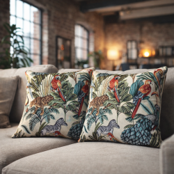 Natural Rainforest Tapestry Cushions | Patterned Tapestry Sofa Cushions