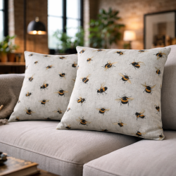 Housses de coussin abeilles | Coussins imprimés abeilles | Coussins bourdons