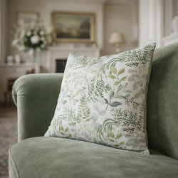 Green & Grey Floral Cushions | Modern Flower Cushions | Flowery Cushions