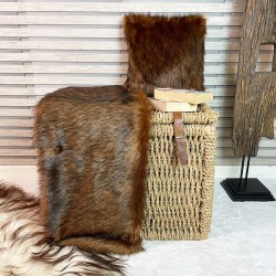 CLEARANCE! Raynard Faux Fur Bed Runner | Red Brown Faux Fur Runner