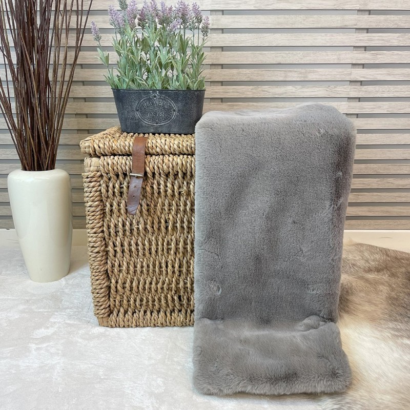 CLEARANCE! Richmond Taupe Kunstfell-Bettläufer | Taupe Fell-Bettläufer
