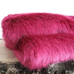 DÉSTOCKAGE ! Chemin de lit en fausse fourrure magenta | Chemin de lit en fausse fourrure rose vif