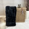 CLEARANCE! Schwarzer Panther Kunstfell-Bettläufer | Einfacher schwarzer Fell-Bettläufer
