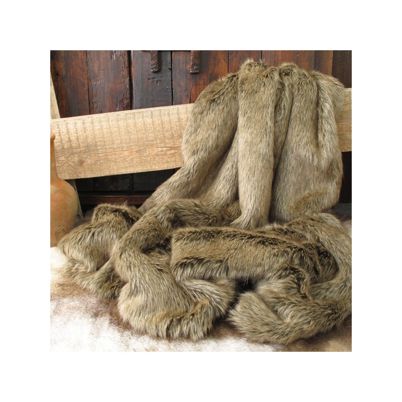 CLEARANCE! Mink Faux Fur Bed Runner | Brown Faux Fur Bed Runner