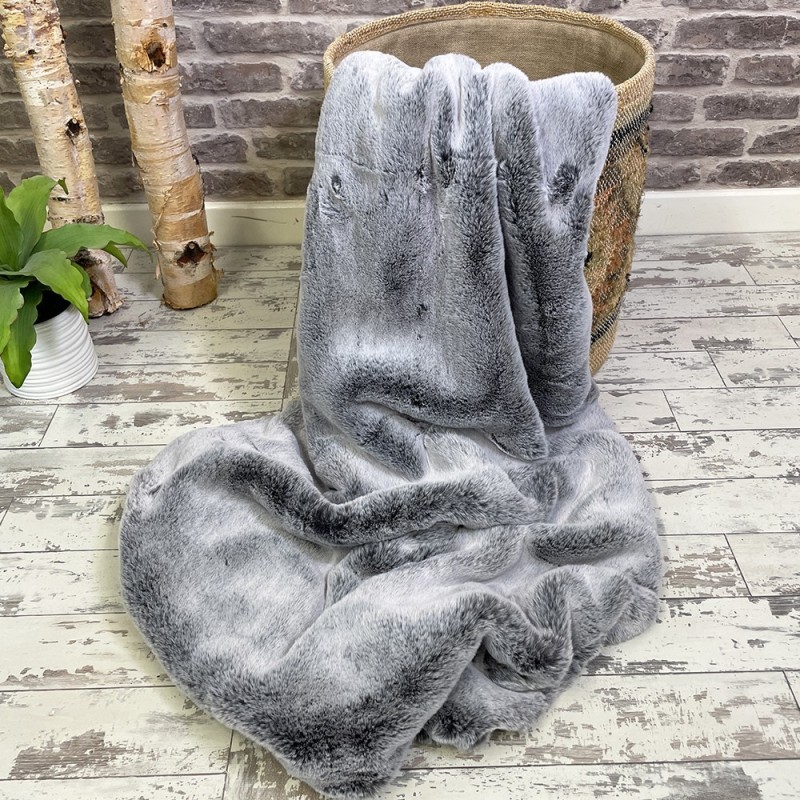 DÉSTOCKAGE ! Nouveau couvre-lit en fausse fourrure Koala | Couvre-lit en fausse fourrure grise