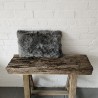 Two Genuine Sheepskin Rectangular Pillows Grey 30x50cm