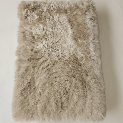 Medium Real Sheepskin Memory Foam Dog Bed. Long Haired Orthopaedic Dog Bed Oyster