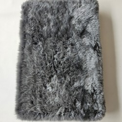 Medium Real Sheepskin Pet Bed. Grey Long Haired Orthopaedic Dog Bed