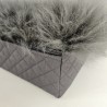 Genuine Sheepskin Pet Bed. Orthopaedic Dog Bed. Long-Haired Grey Pet Bed Medium