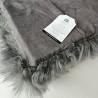 Pair Of Long Haired Genuine Sheepskin Square Seat Pads 40cm Grey