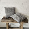 Pair Of Grey Shearling Genuine Sheepskin Cushions 40cm
