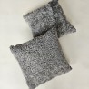 Pair Of Grey Shearling Genuine Sheepskin Cushions 40cm