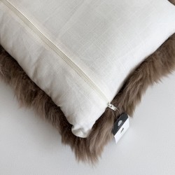 Pair Of Real Sheepskin Taupe Cushions 40cm