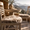 Pair Of Long Haired Genuine Sheepskin Square Seat Pads 40cm Taupe