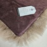 Paar lange, echte Schaffell-Sitzkissen quadratisch 40 cm taupe