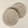 Shearling-Schaffell-Runde Bistro-Sitzkissen Oyster 37cm Stuhlkissen, im Paar verkauft
