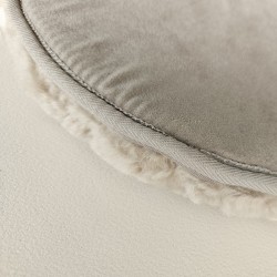 Shearling Sheepskin Round Bistro Seat Pads Oyster 37cm Chair Pads, Sold In Pairs