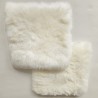 Long Haired Genuine Sheepskin Square Seat Pads 40cm, Pair Of Ivory Chair Pads
