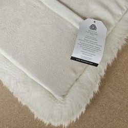 Lange Haar Echtes Schaffell Quadratische Sitzkissen 40cm, Paar Elfenbein Stuhlkissen