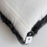 Two Genuine Sheepskin Rectangular Pillows Grey 30x50cm